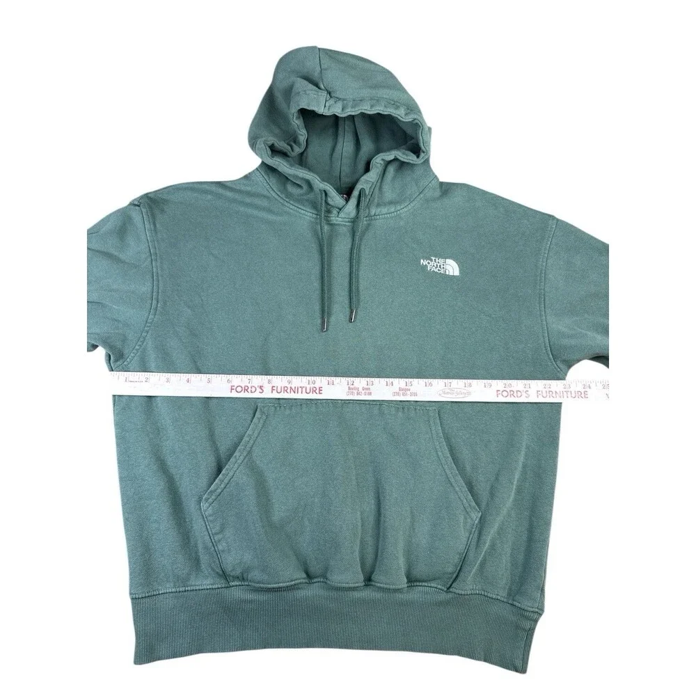 The North Face Green Men’s Hoodie Kangaroo Pocket White Logo Medium‎